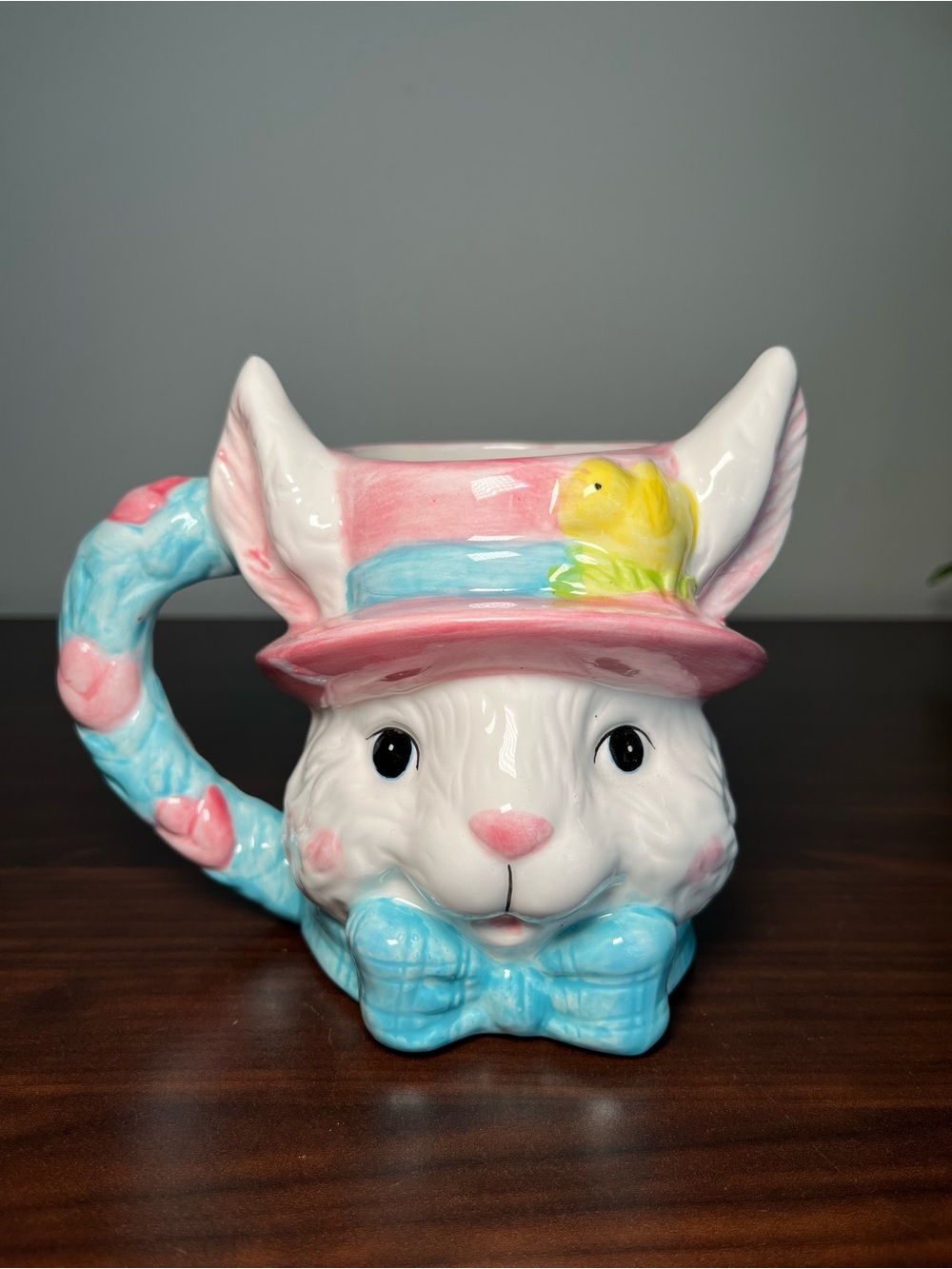 Bunny Rabbit Ceramic Mug – Hudson Bay Pastel – Retro Novelty